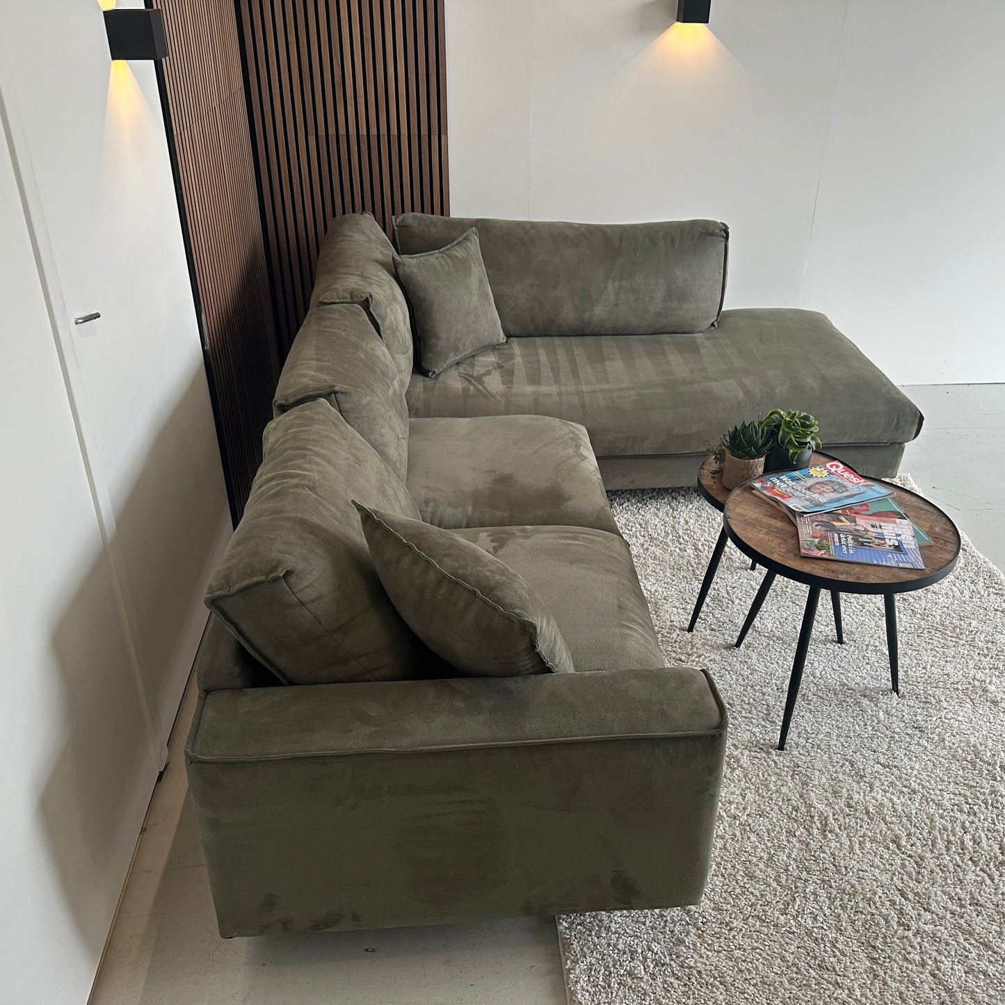 Groene Goossens hoekbank 260x210 cm
