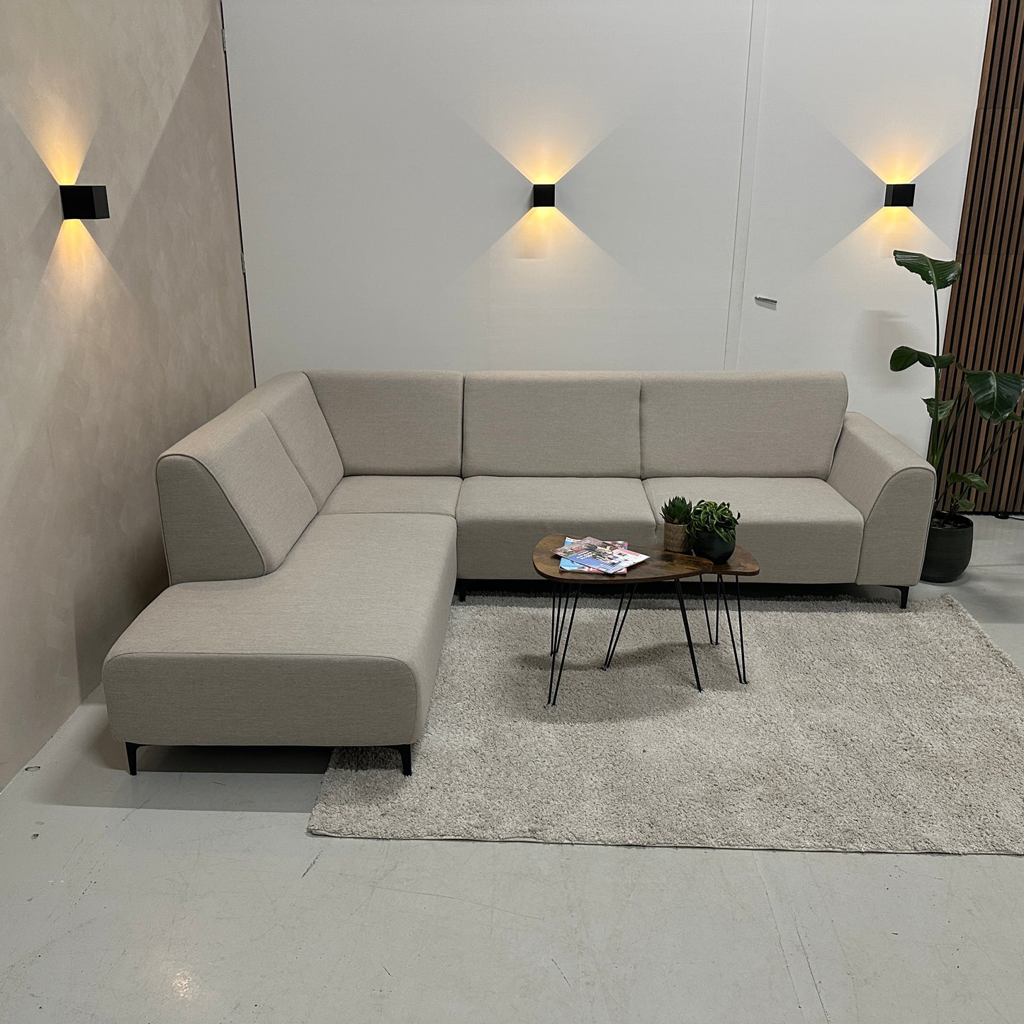 Beige hoekbank 275x210cm