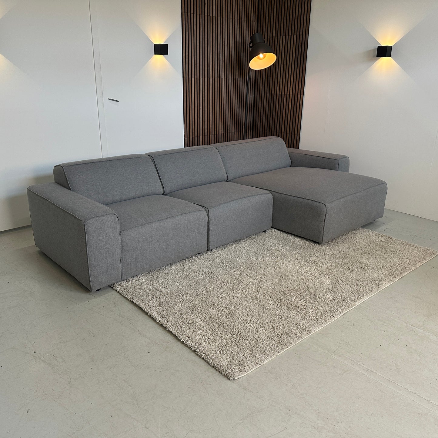 Grijze modulaire hoekbank 310x155cm