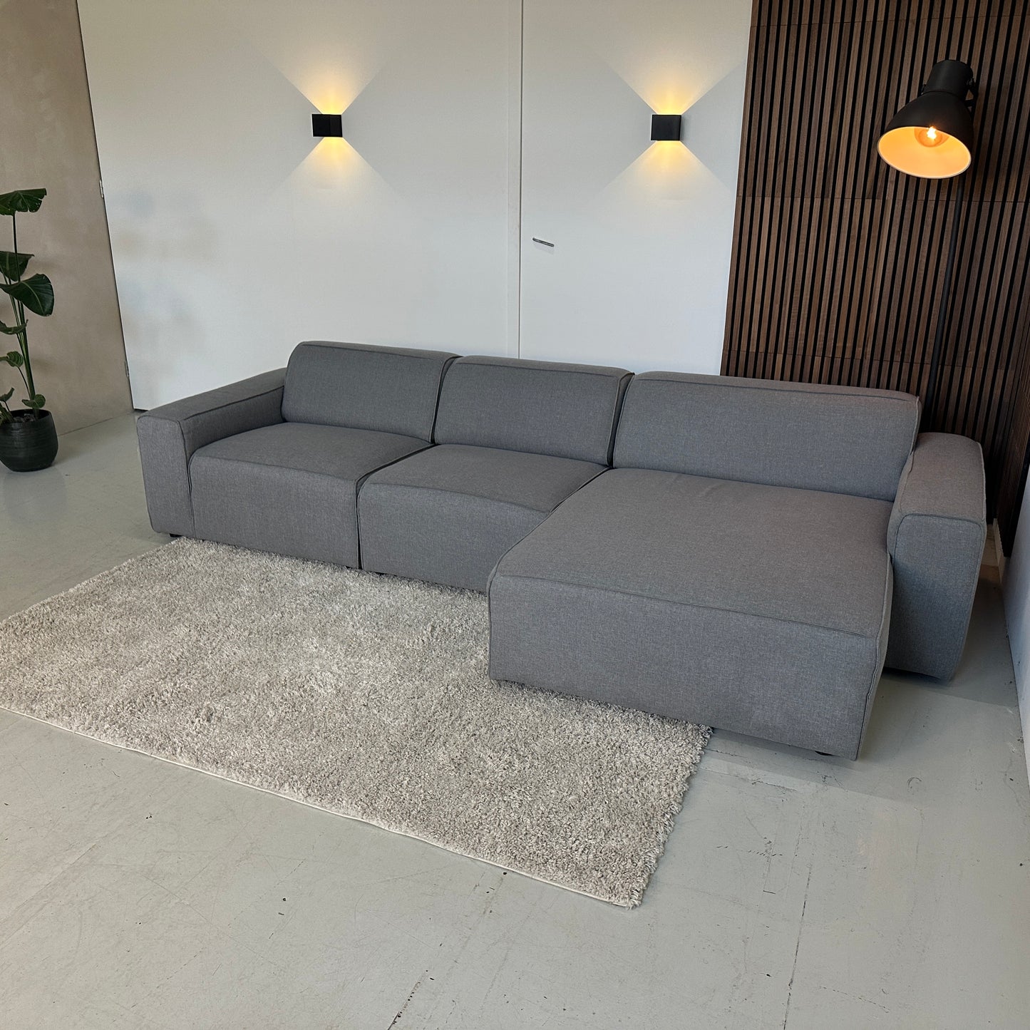 Grijze modulaire hoekbank 310x155cm
