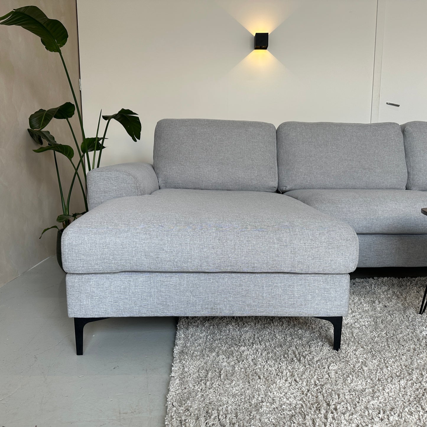 Grijze U-bank 365x240/163cm