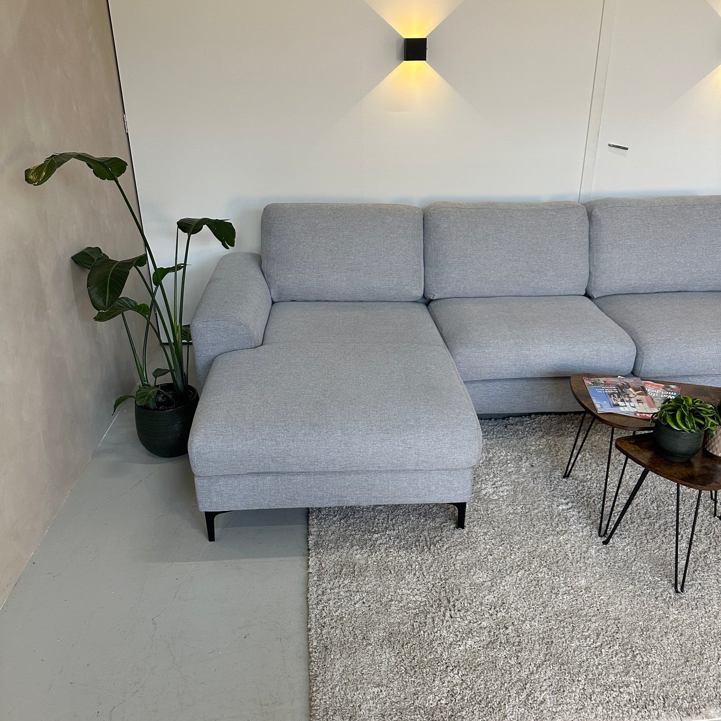 Grijze U-bank 365x240/163cm