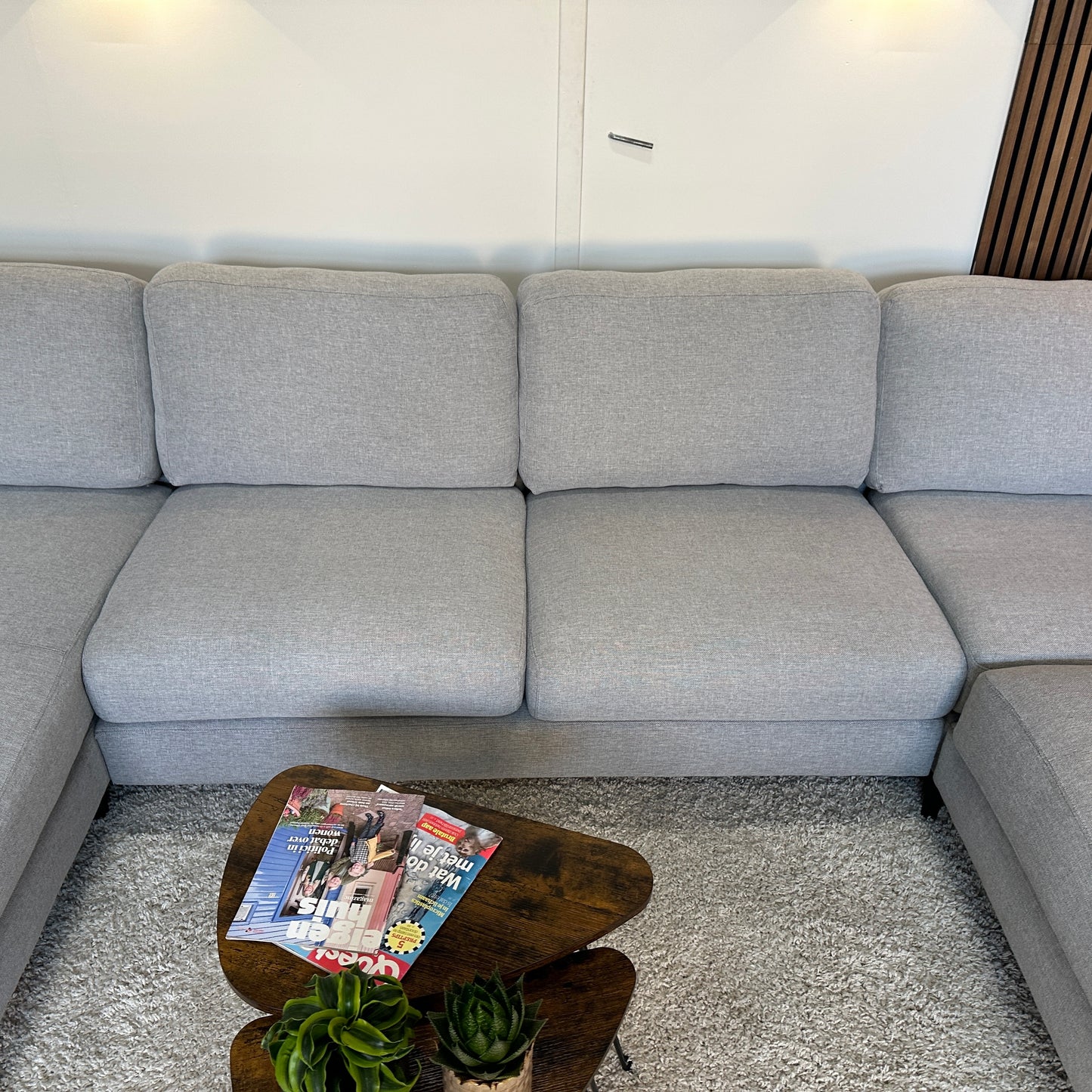 Grijze U-bank 365x240/163cm
