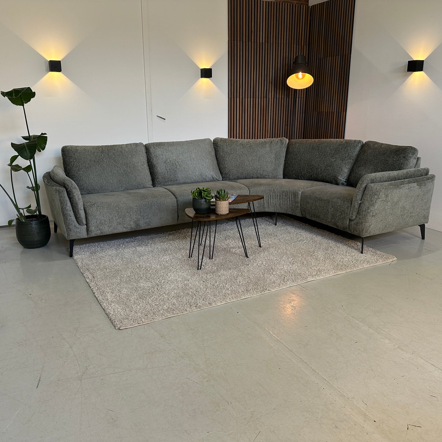 Groene hoekbank 310x205cm