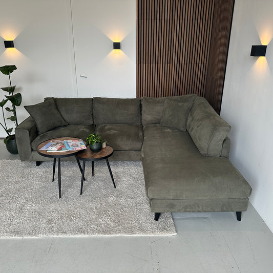 Groene Goossens hoekbank 260x210 cm