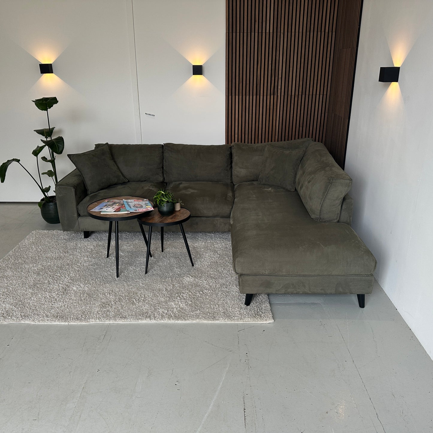 Groene Goossens hoekbank 260x210 cm