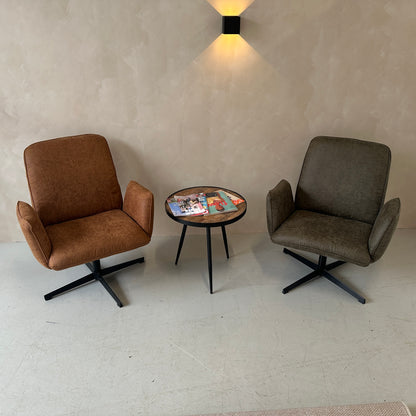 Fauteuil Lugo, kleur cognac