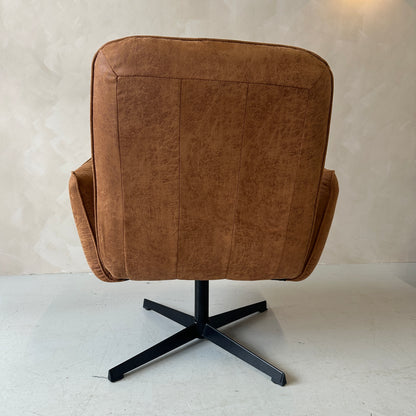 Fauteuil Lugo, kleur cognac