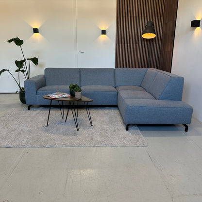 Blauw/grijze hoekbank 270x196cm