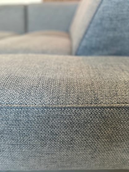 Blauw/grijze hoekbank 270x196cm