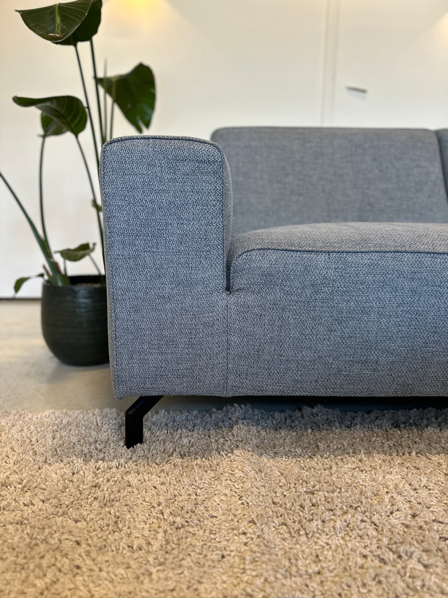 Blauw/grijze hoekbank 270x196cm