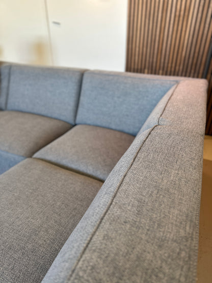 Blauw/grijze hoekbank 270x196cm