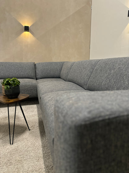 Blauwgrijze Montel hoekbank 295x230cm