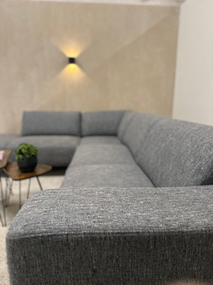 Blauwgrijze Montel hoekbank 295x230cm