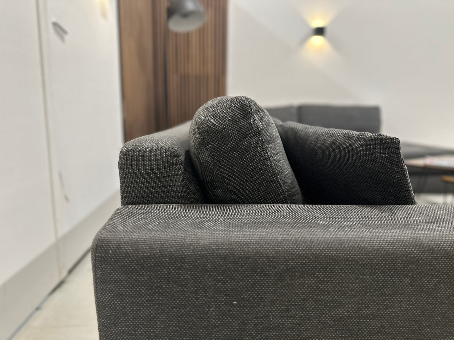 Antracietgrijze hoekbank 300x218cm