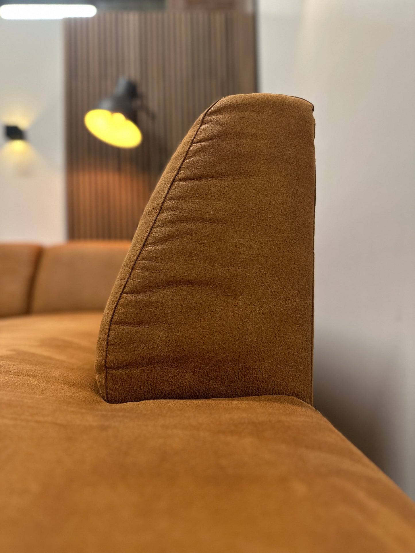 Cognac hoekbank 275x220cm