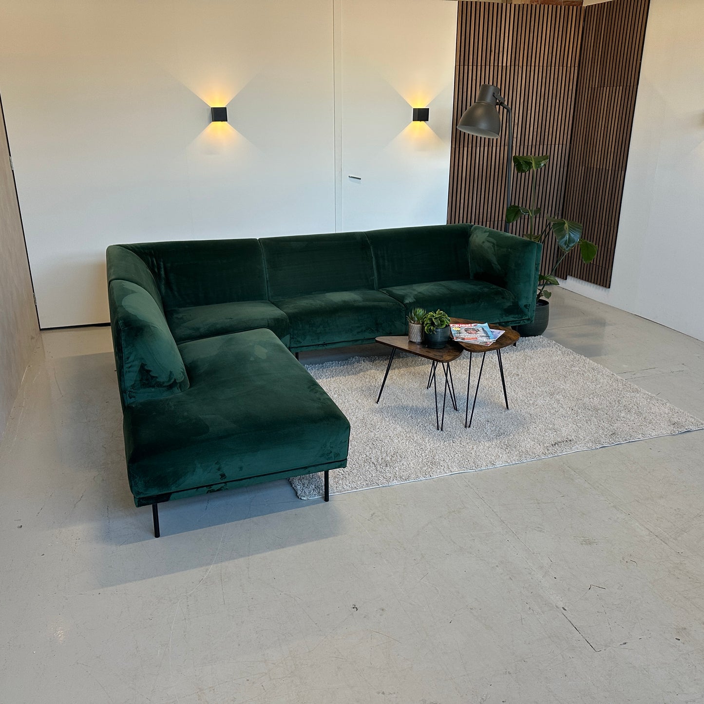 Woood hoekbank groen 280x235cm