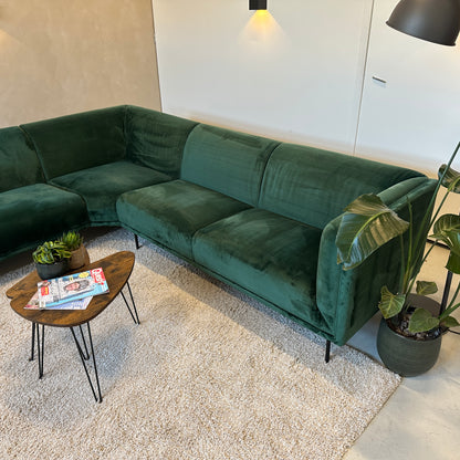 Woood hoekbank groen 280x235cm