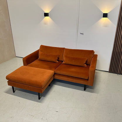 Rechte bank Goossens met hocker 180x90cm