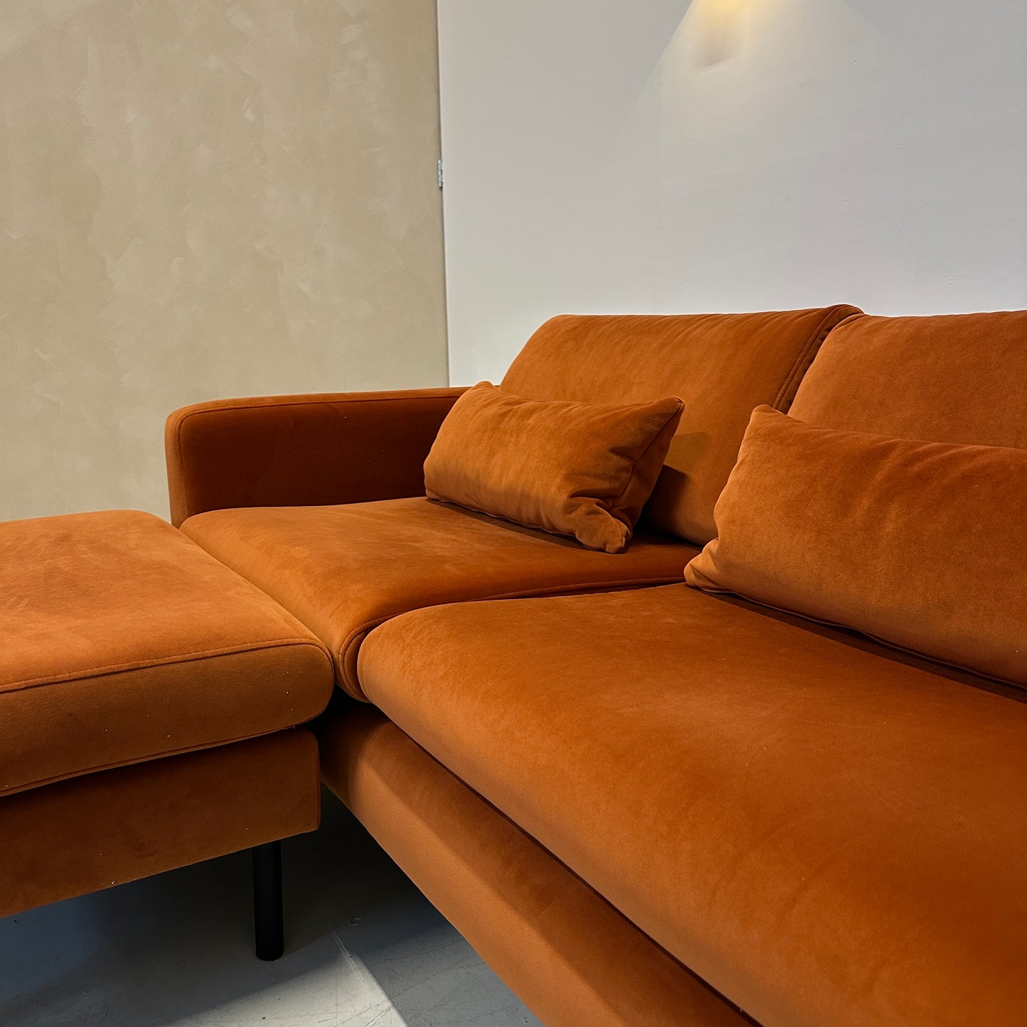 Rechte bank Goossens met hocker 180x90cm