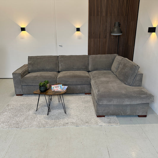 Woood hoekbank ribstof 283x197cm