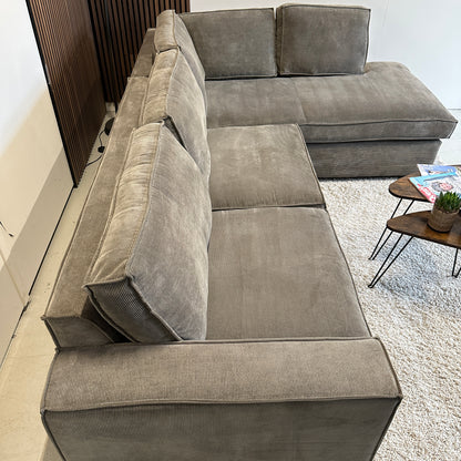 Woood hoekbank ribstof 283x197cm