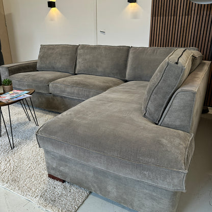 Woood hoekbank ribstof 283x197cm