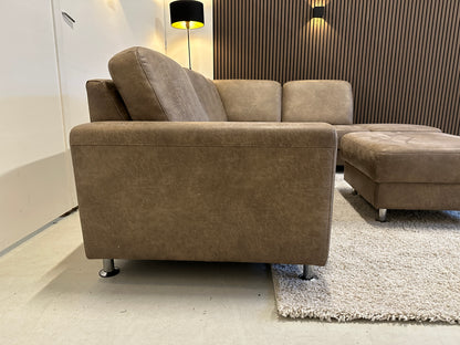 Taupe hoekbank eco leder 270x220cm
