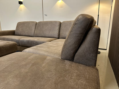 Taupe hoekbank eco leder 270x220cm