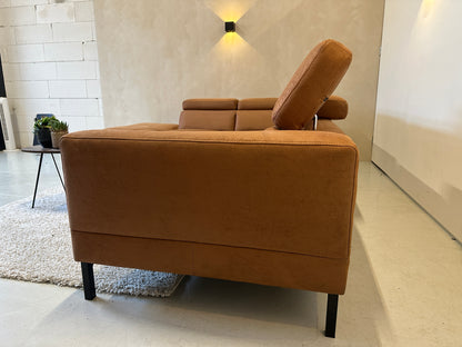 Cognac hoekbank 295x230 cm