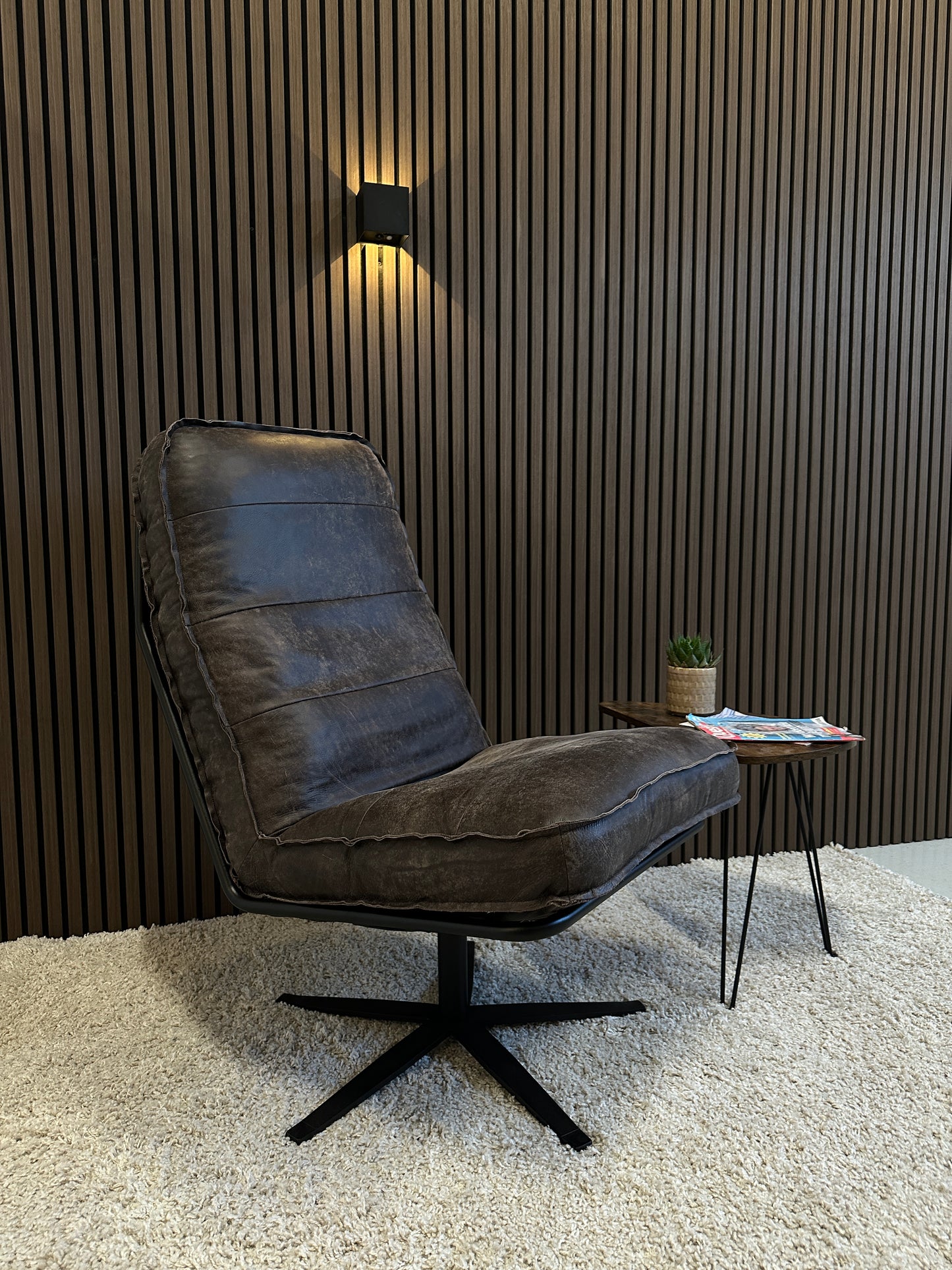 Odin fauteuil concrete-darkbrown