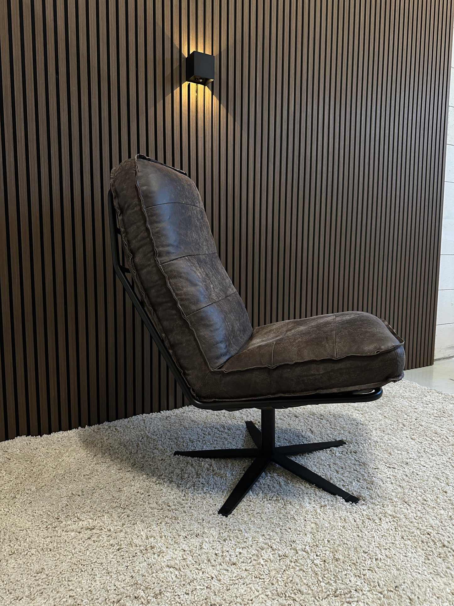 Odin fauteuil concrete-darkbrown