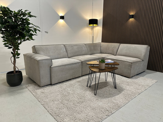 Modulaire hoekbank taupe 276x180cm