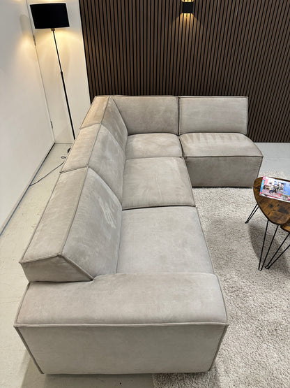 Modulaire hoekbank taupe 276x180cm