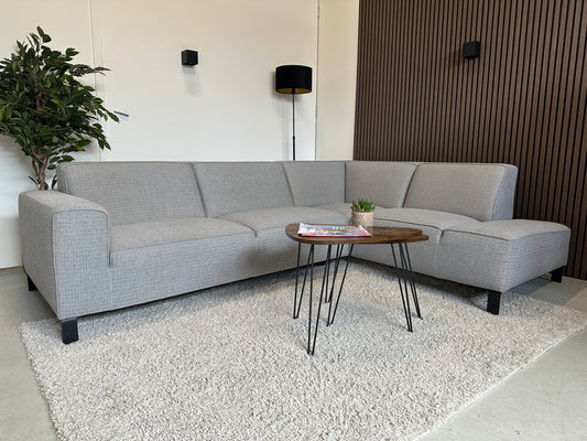 Grijs gemeleerde hoekbank 270x195cm