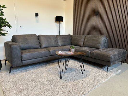Hoekbank antraciet ecoleder 260x220cm