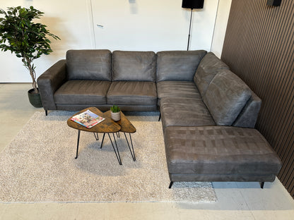 Hoekbank antraciet ecoleder 260x220cm