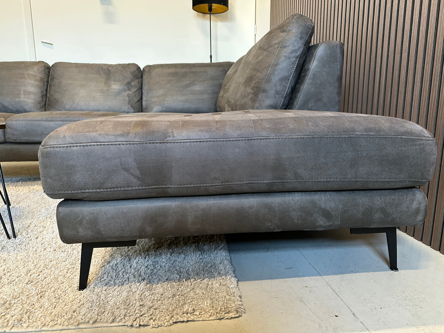 Hoekbank antraciet ecoleder 260x220cm