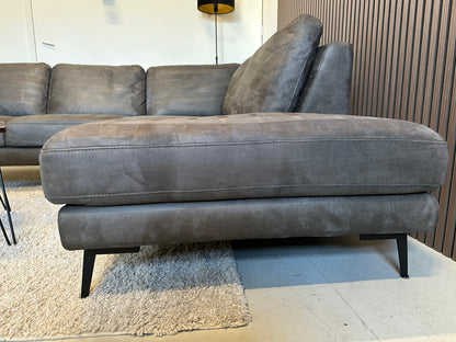 Hoekbank antraciet ecoleder 260x220cm