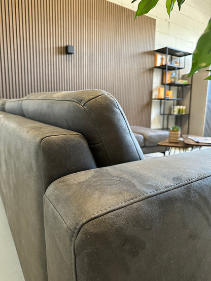 Hoekbank antraciet ecoleder 260x220cm