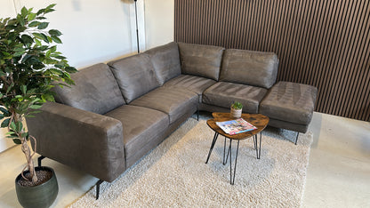 Hoekbank antraciet ecoleder 260x220cm