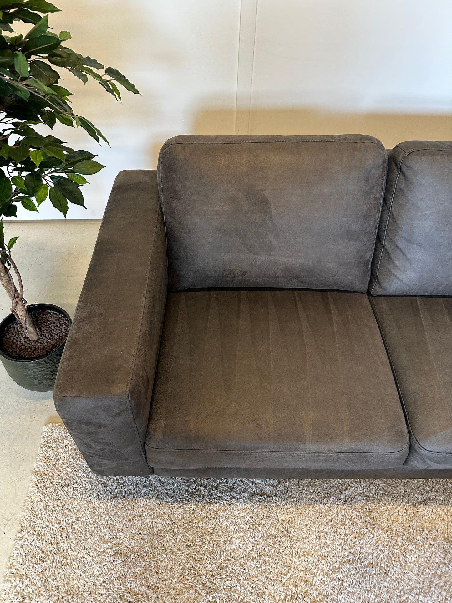 Hoekbank antraciet ecoleder 260x220cm