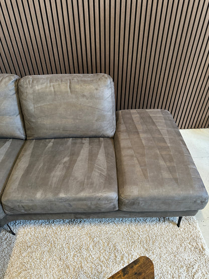 Hoekbank antraciet ecoleder 260x220cm