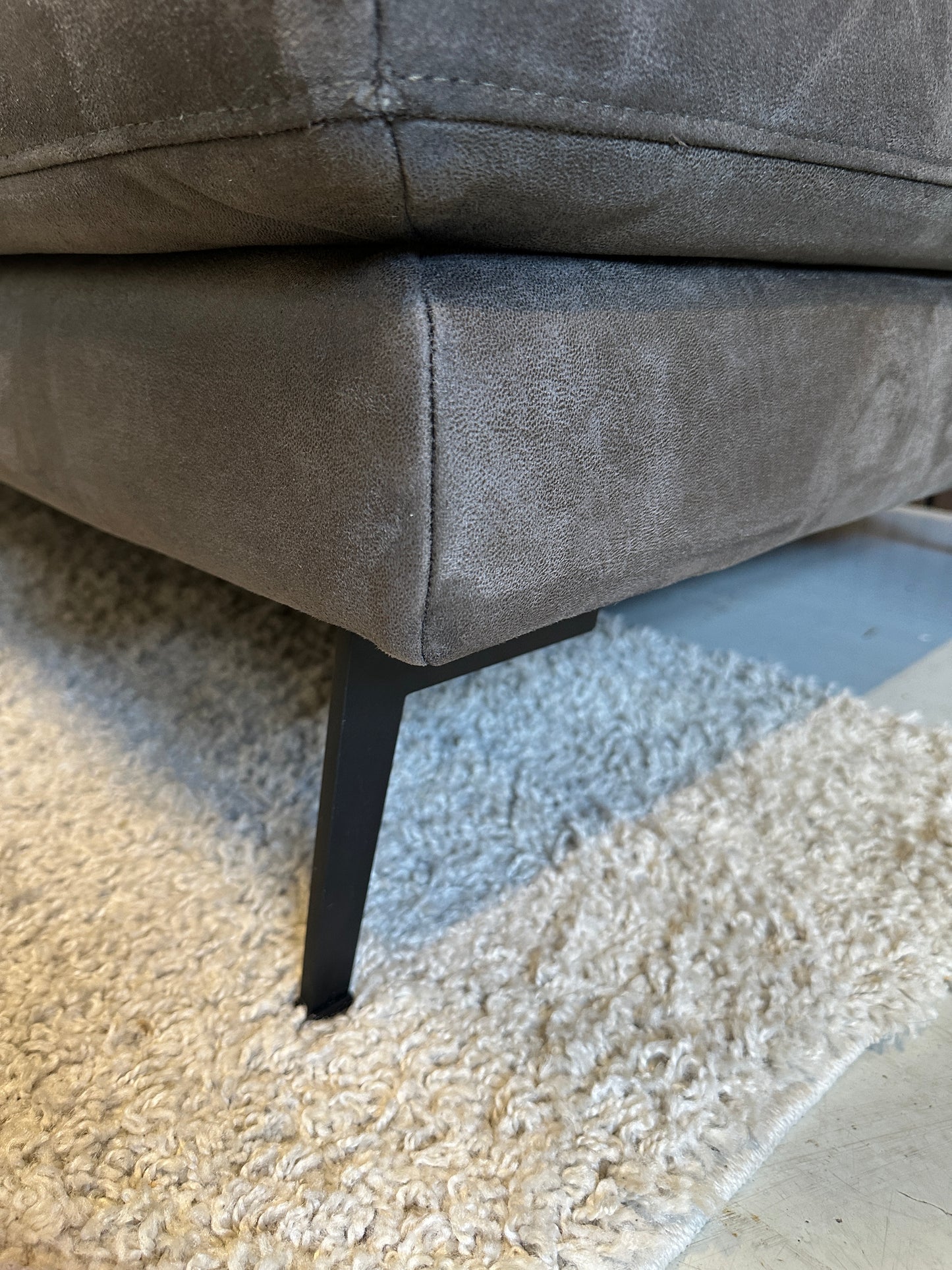 Hoekbank antraciet ecoleder 260x220cm