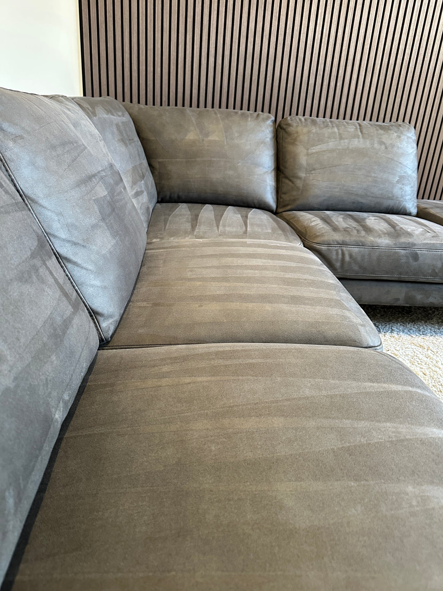 Hoekbank antraciet ecoleder 260x220cm