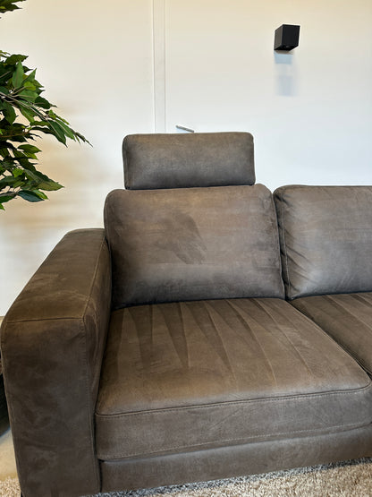 Hoekbank antraciet ecoleder 260x220cm
