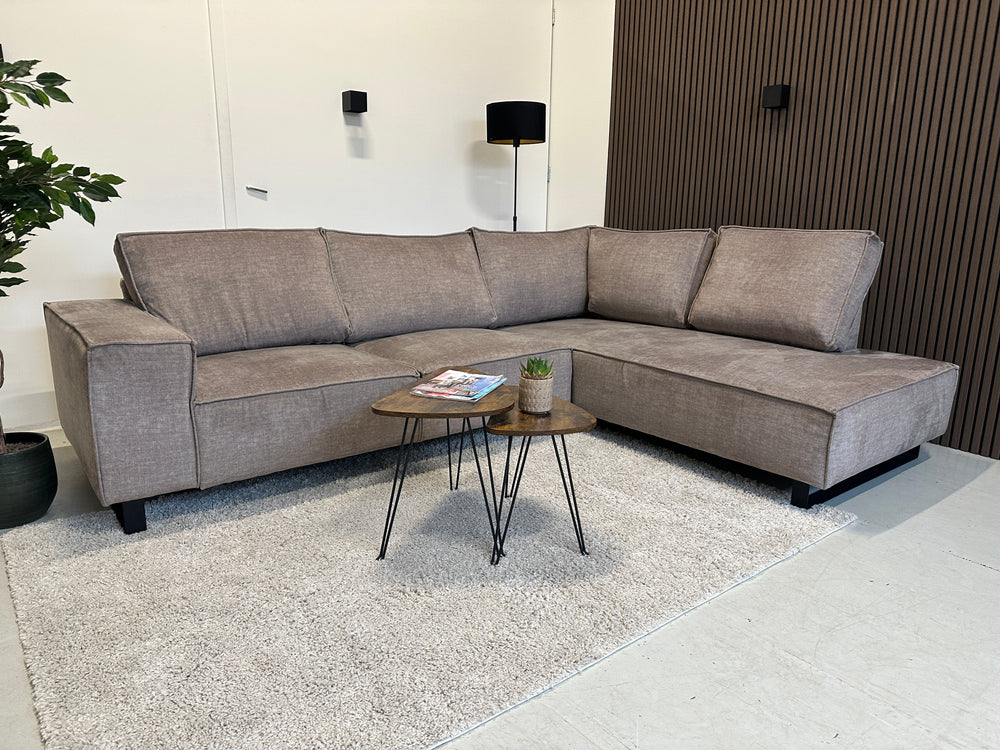 Velours hoekbank 290x223cm