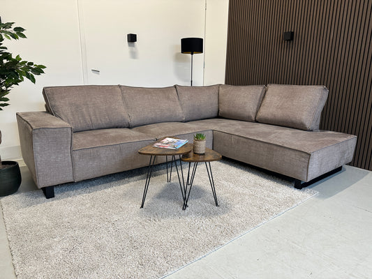 Velours hoekbank 290x223cm