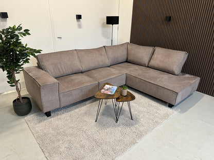 Velours hoekbank 290x223cm