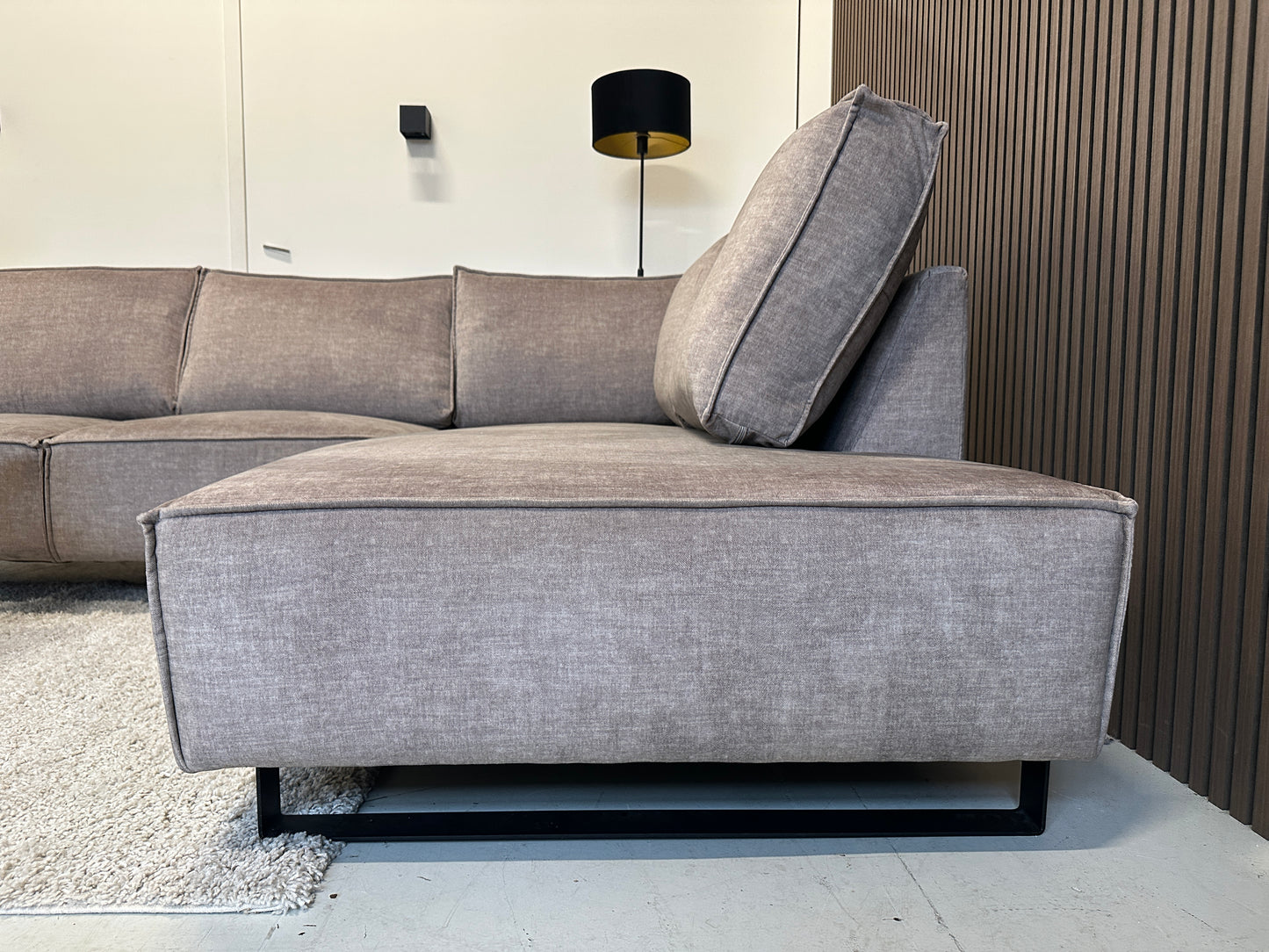 Velours hoekbank 290x223cm